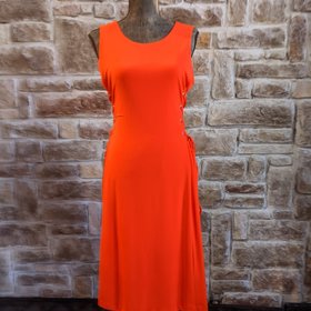 Tahari Red Jersey Dress with Side Lacing, Size M