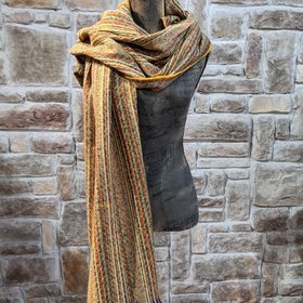Love of Fashion Mustard Striped Oblong Scarf