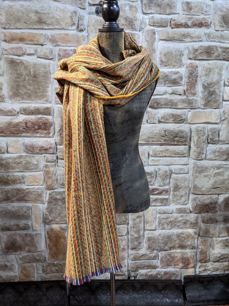 Love of Fashion Mustard Striped Oblong Scarf