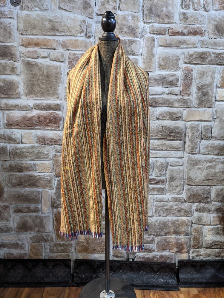 Love of Fashion Mustard Striped Oblong Scarf
