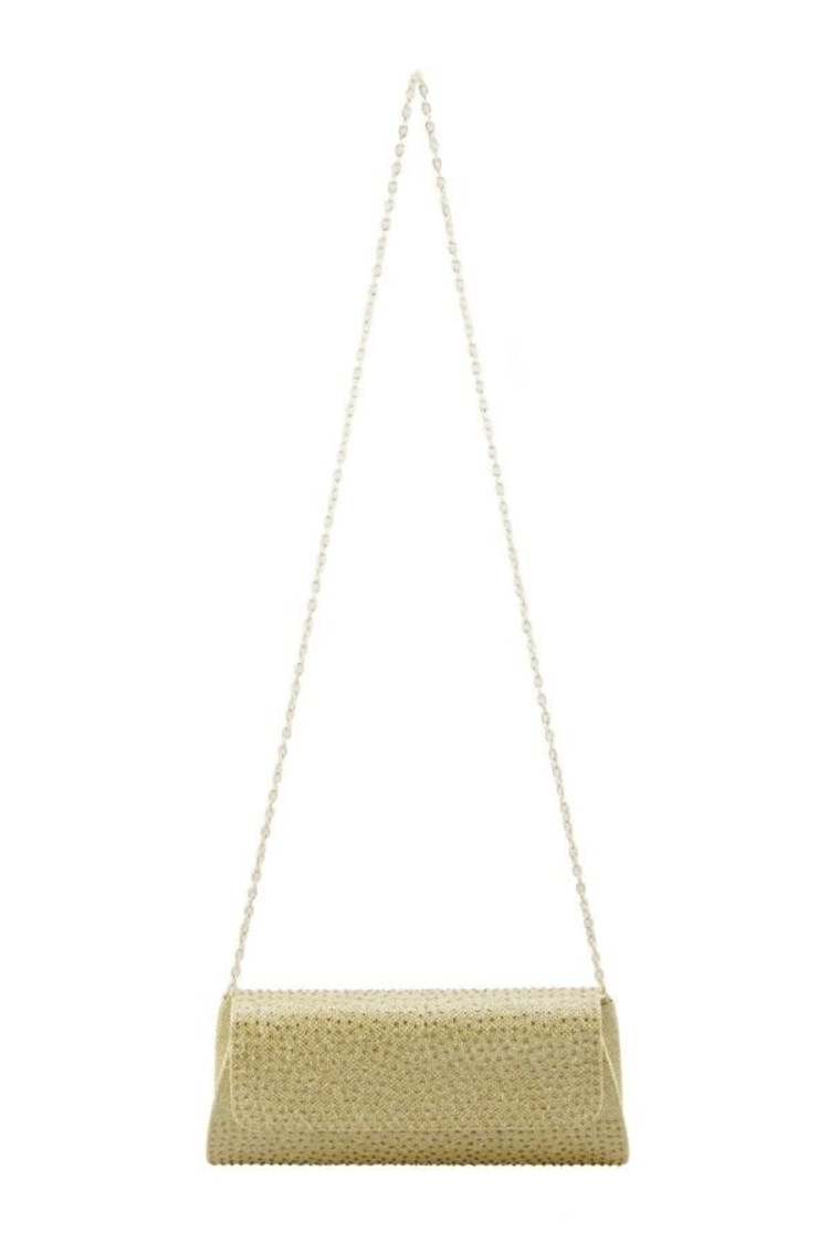 Champagne Embellished Handbag with Optional Strap