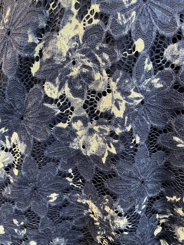 City Studio Navy and White Key Hole Floral Dress