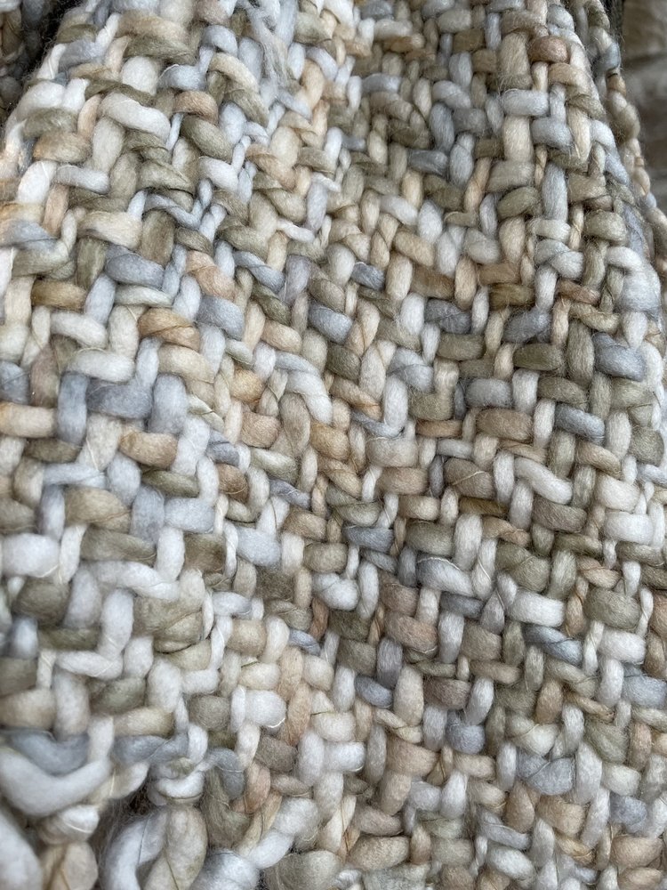Oatmeal Loom-Woven Oblong Scarf