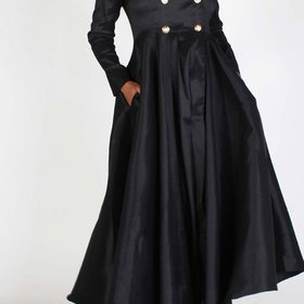 EIEN Black Double-Breasted Opera Coat