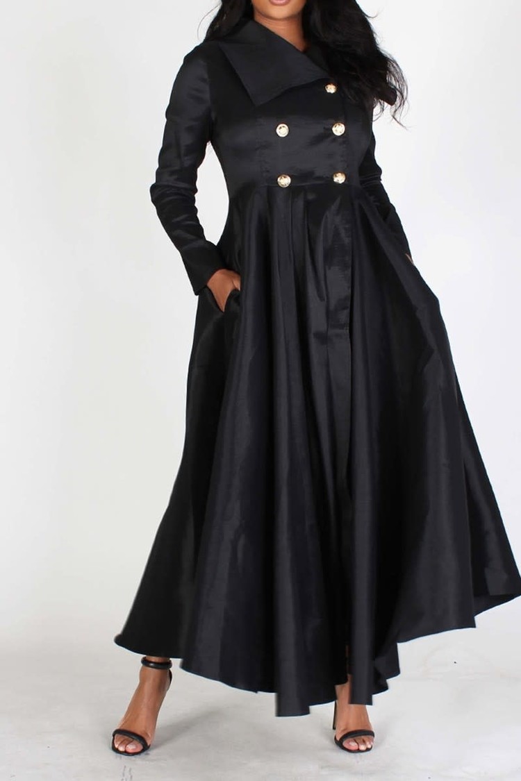 EIEN Black Double-Breasted Opera Coat