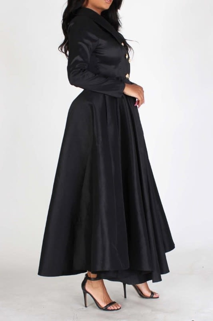 EIEN Black Double-Breasted Opera Coat