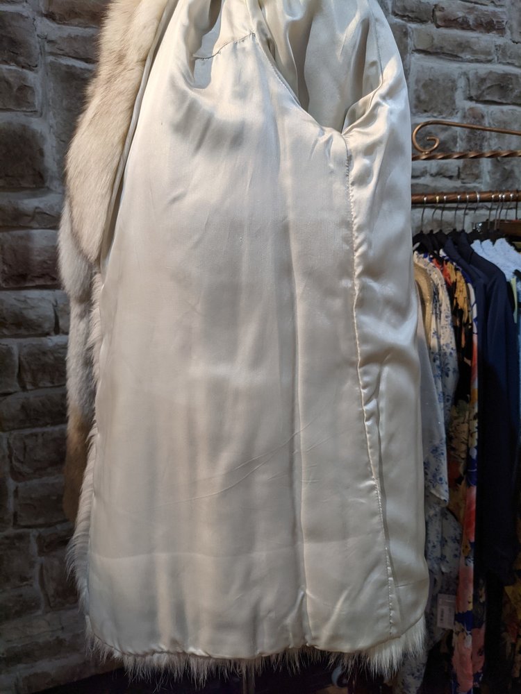 Saga Fox Blue Fox Jacket with Diagonal Sleeves, Size L