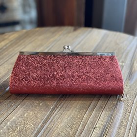 Red Metallic  Brushed Clutch