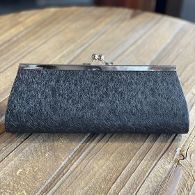 Black Metallic Brushed Clutch