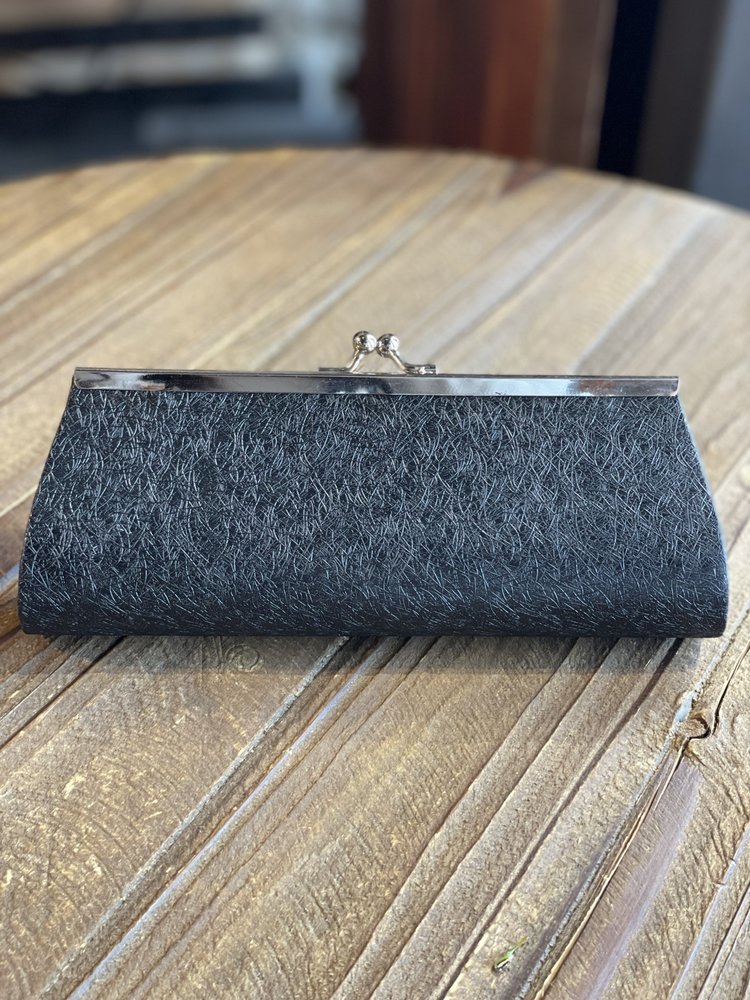 Black Metallic Brushed Clutch