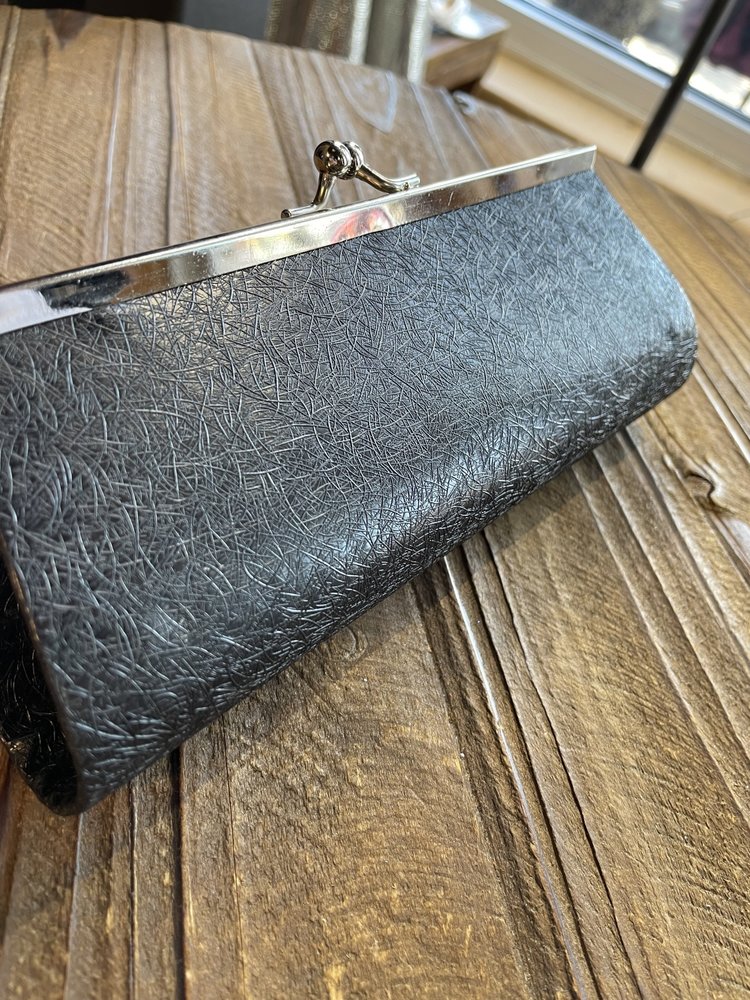 Black Metallic Brushed Clutch