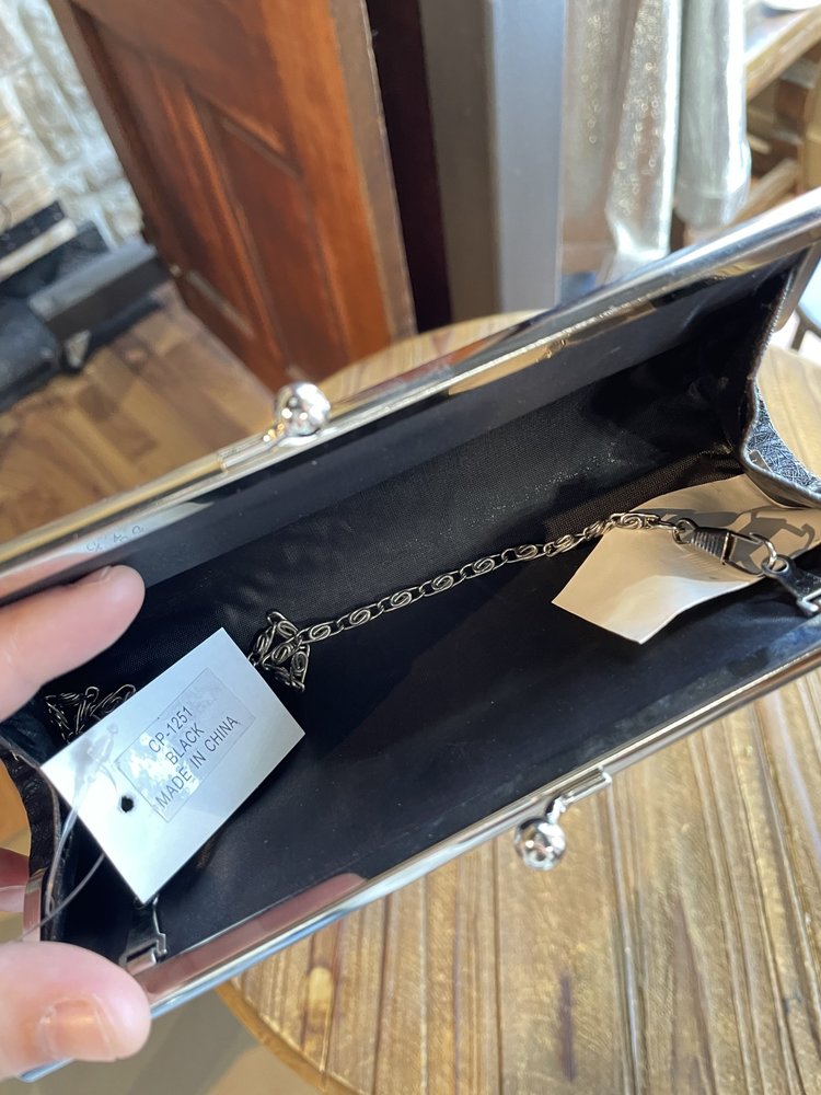 Black Metallic Brushed Clutch