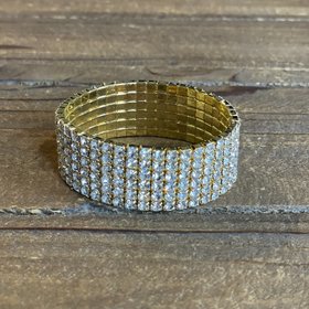 Gold Rhinestone Stretch Bracelet