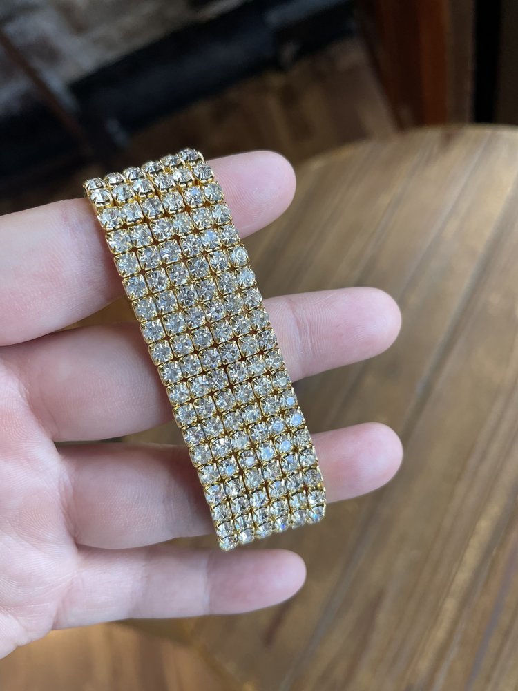 Gold Rhinestone Stretch Bracelet