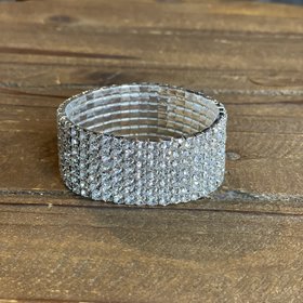 Silver Rhinestone Stretch Bracelet