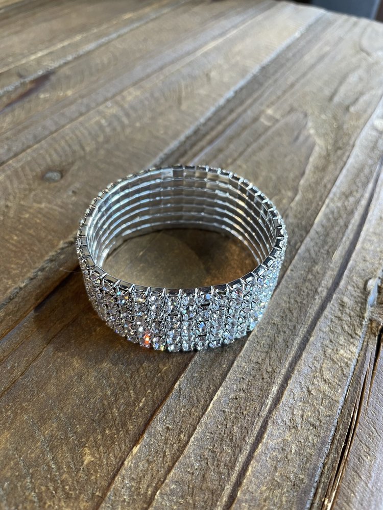 Silver Rhinestone Stretch Bracelet