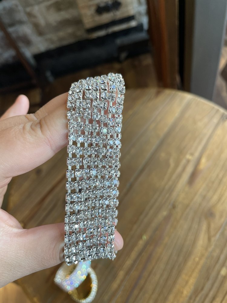Silver Rhinestone Stretch Bracelet