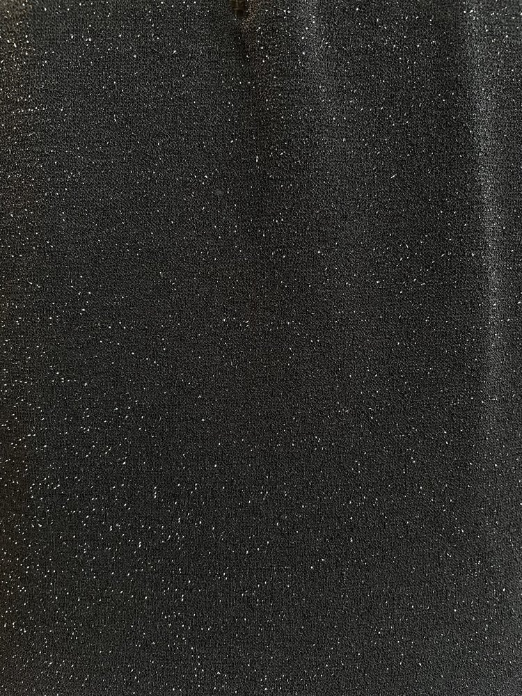 Monteau Black Halter Scalloped Edge Shimmer Dress, Size 1X