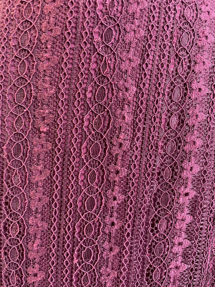 Guess Maroon Long Sleeve Lace Dress, Size 12