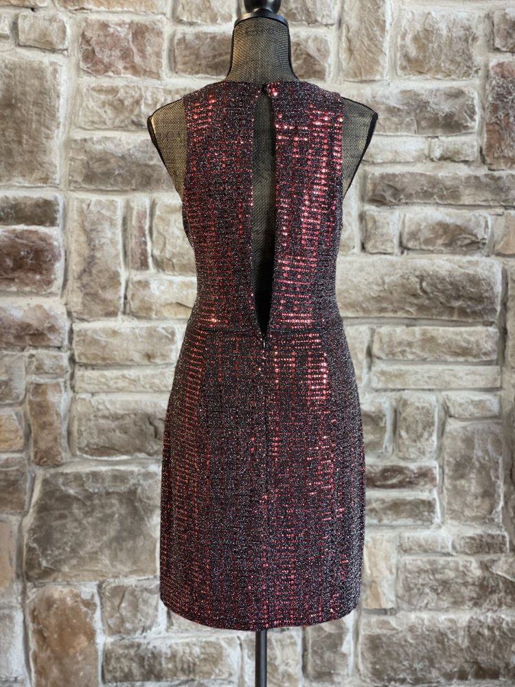 Endless Rose Black and Red Metallic Foil Dress, Size L