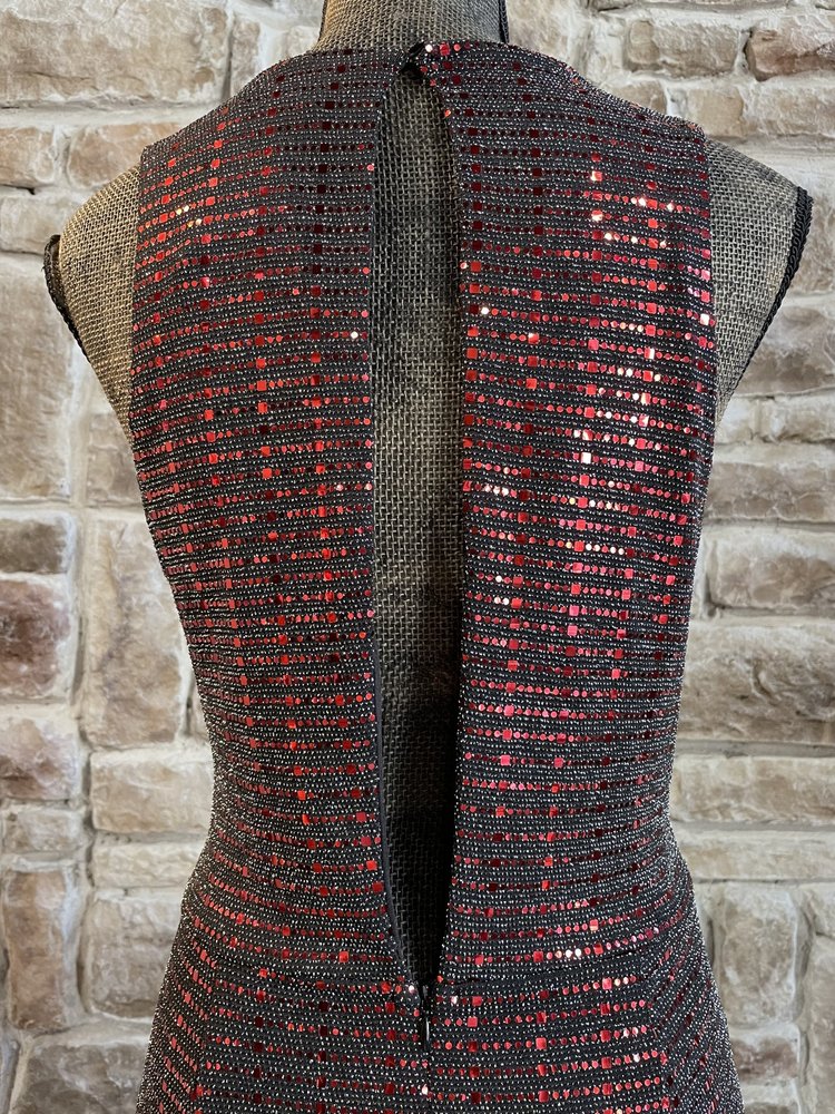 Endless Rose Black and Red Metallic Foil Dress, Size L