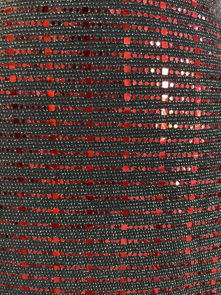 Endless Rose Black and Red Metallic Foil Dress, Size L