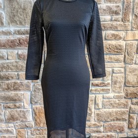 Ali & Jay Black Textured Knit Sheath, Size S