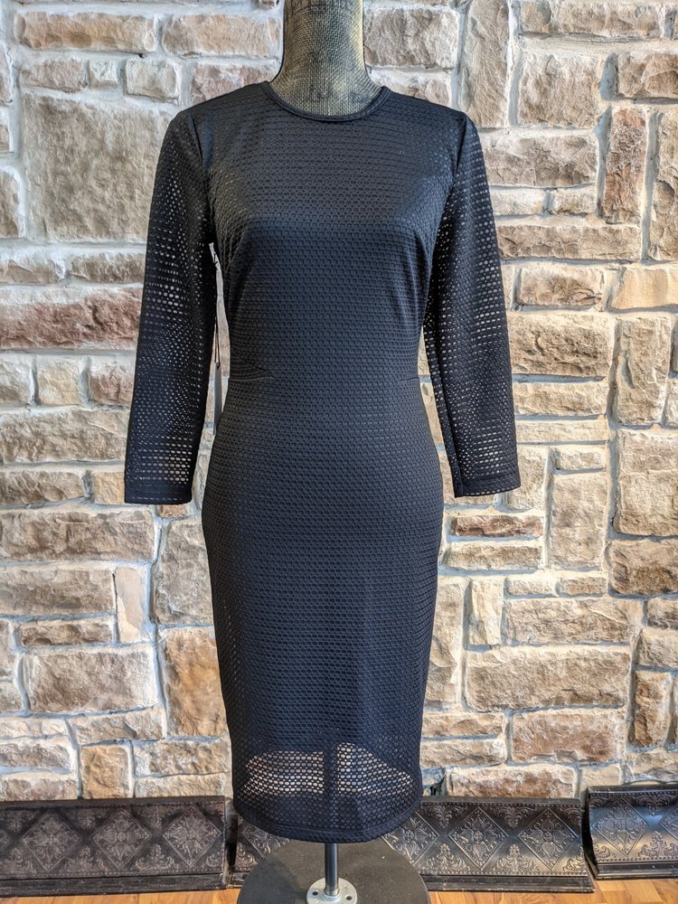 Ali & Jay Black Textured Knit Sheath, Size S