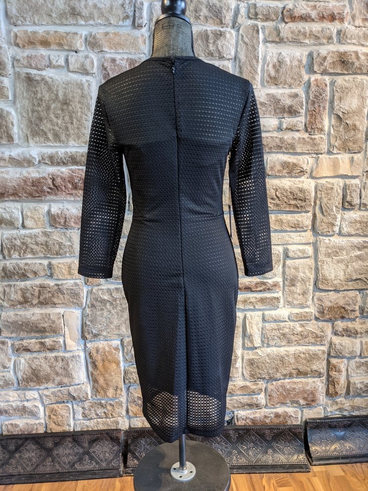 Ali & Jay Black Textured Knit Sheath, Size S