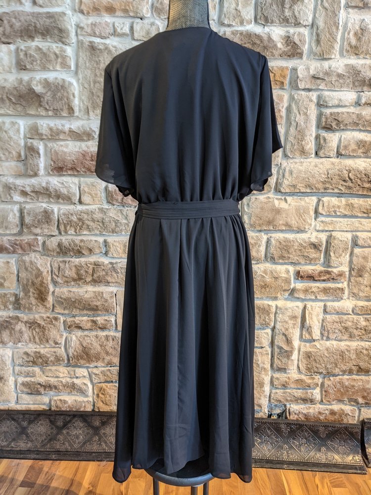 Alfani Black A-Line Wrap Dress, Size 24W