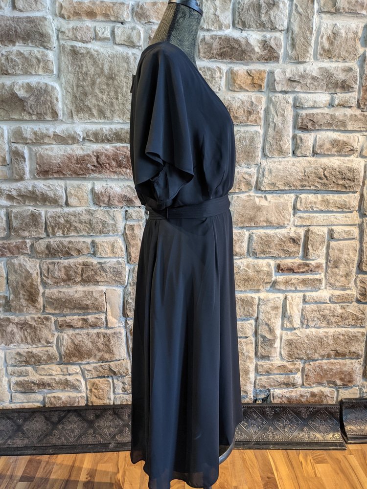 Alfani Black A-Line Wrap Dress, Size 24W