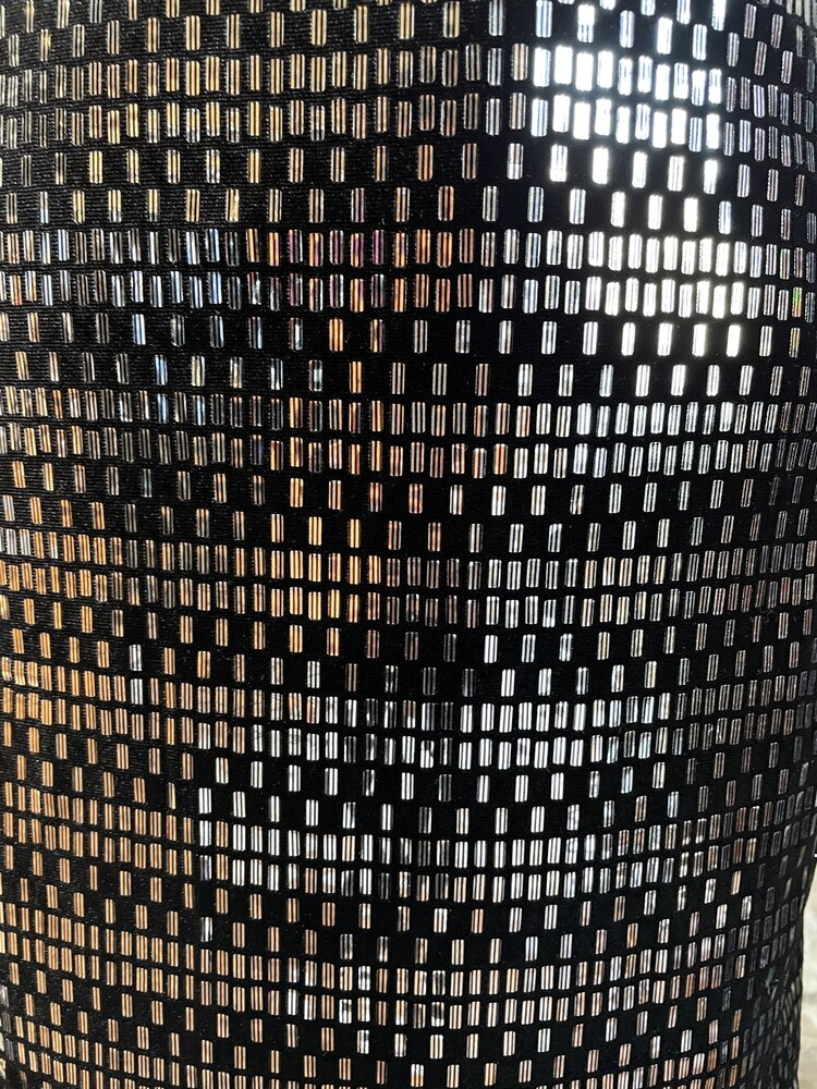 Vince Camuto Black Silver Foil Dress, Size 6