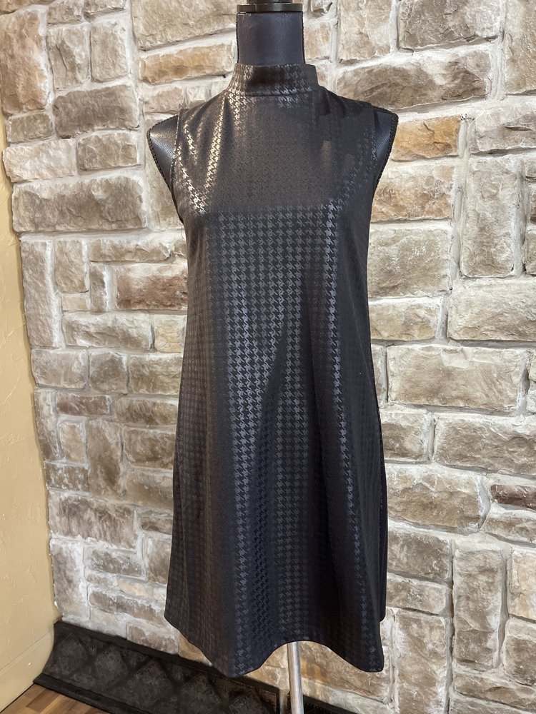 Bar III Black Houndstooth Shift Dress, Size M