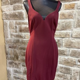 B Darlin Maroon Bodycon Dress, Size 13/14