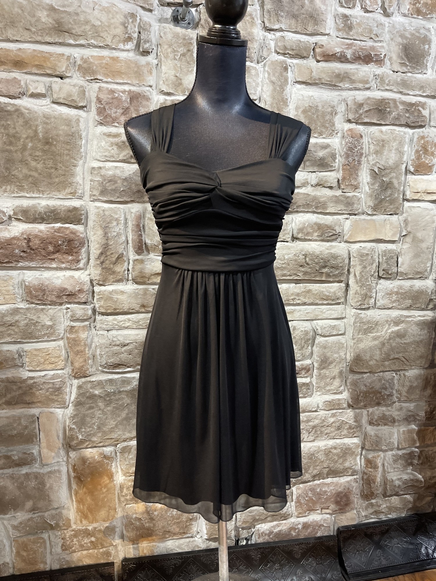 black flowy cocktail dress