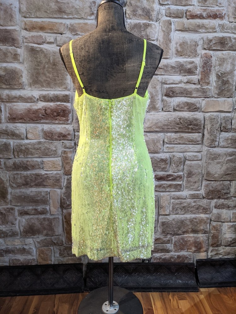 Endless Rose Florescent Green Sequin Party Dress, Size XS
