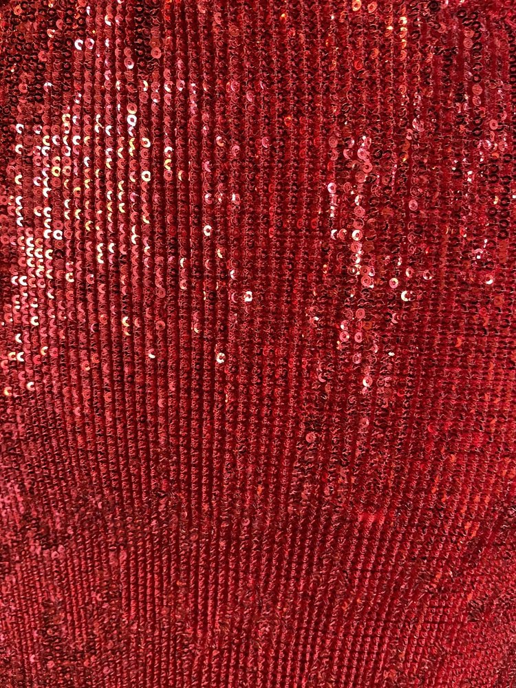 Guess Red Sequin Cowl Neck Mini Dress, Size L