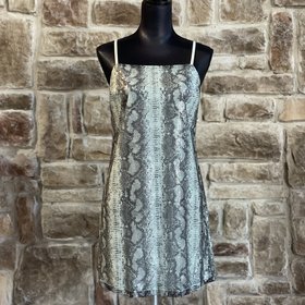 T.D.C Green Snake Print Sequin Dress, Size L