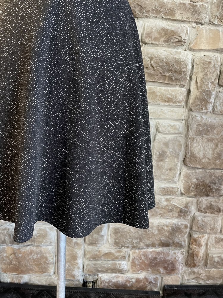 La Scala Black Shimmer Off the Shoulder Dress, Size L