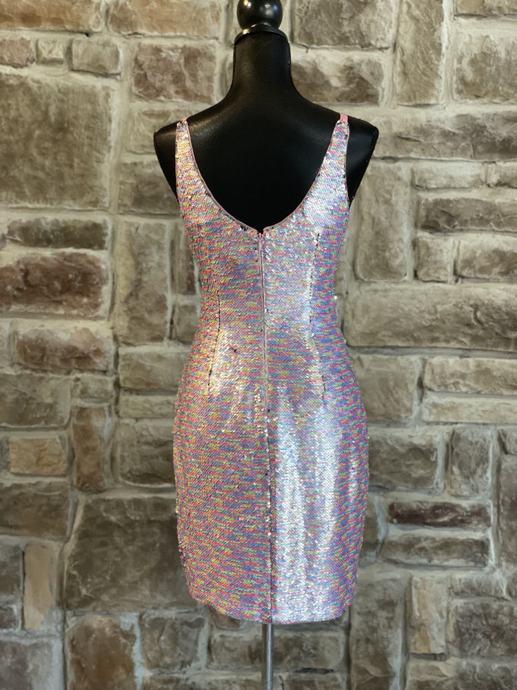 Aidan Mattox Pink Pastel Sequin Dress, Size 2