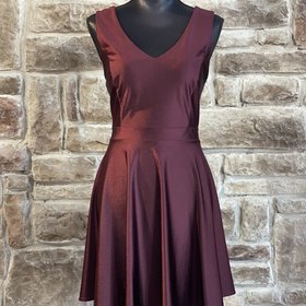 La Scala Maroon Scuba Skater Dress