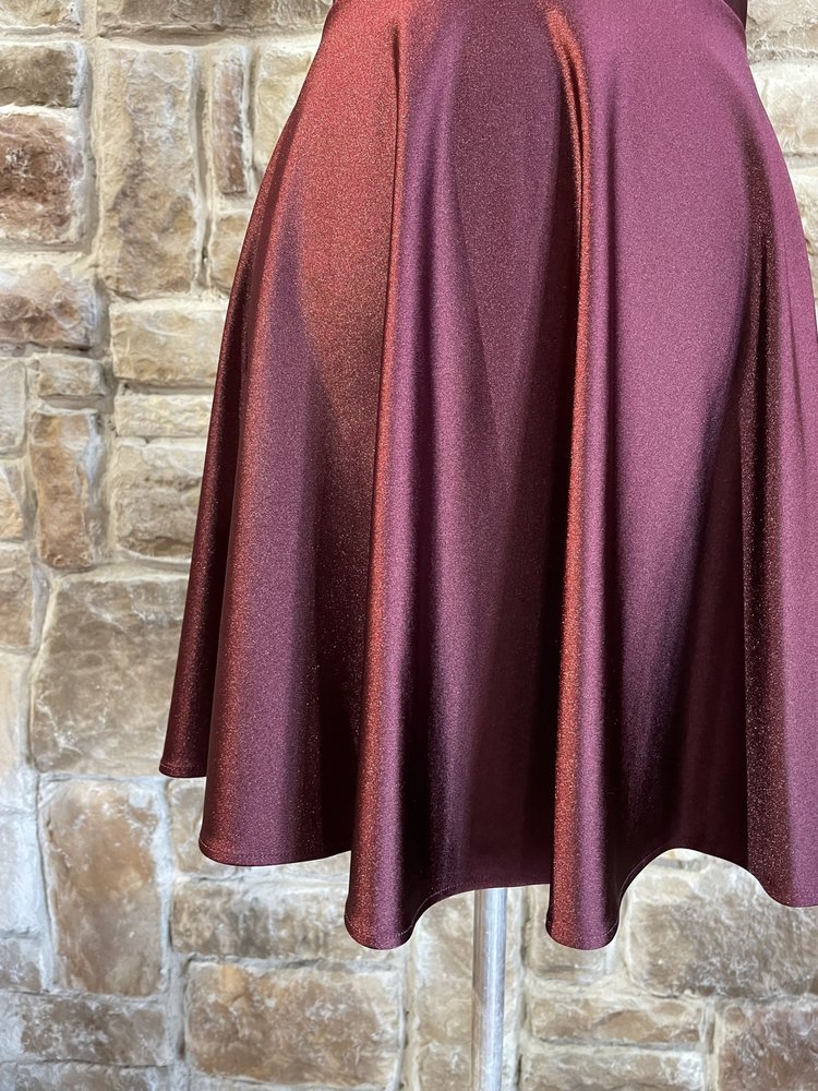 La Scala Maroon Scuba Skater Dress