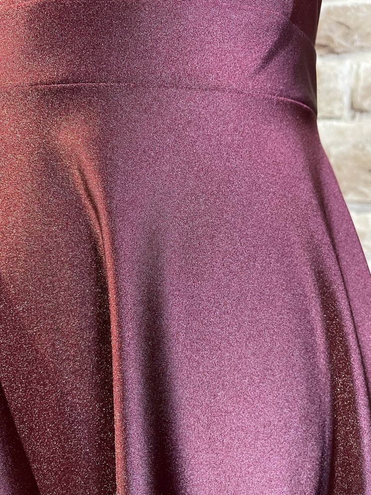 La Scala Maroon Scuba Skater Dress