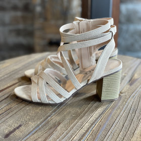 XOXO Nude Faux Suede Strappy Sandal