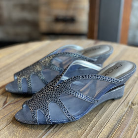 Proxy Navy Mesh and Rhinestone Slide, Size 7