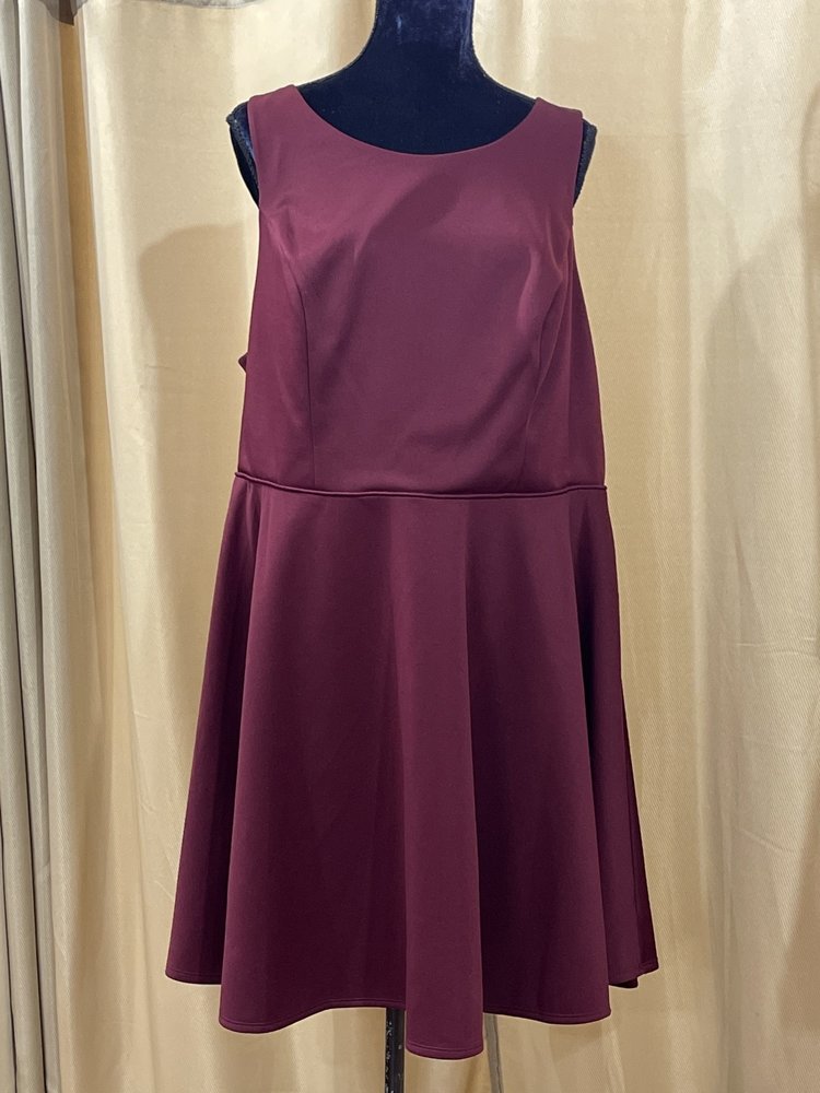 City Studio Burgundy A-Line Party Dress, Size 22W
