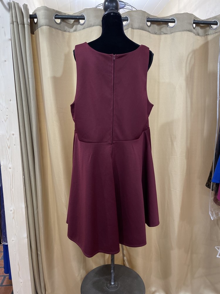 City Studio Burgundy A-Line Party Dress, Size 22W