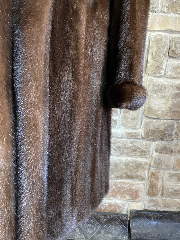 Muckerheide Dark Ranch Mink  3/4 Coat w/ Shawl Collar, Size XL