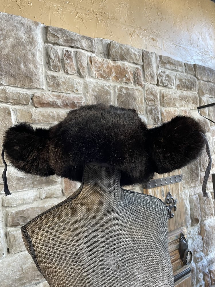 Rabbit Dyed Black Ushanka