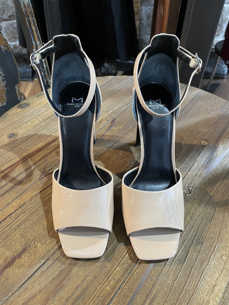 Mark Fisher Nude Glossy Dress Sandals